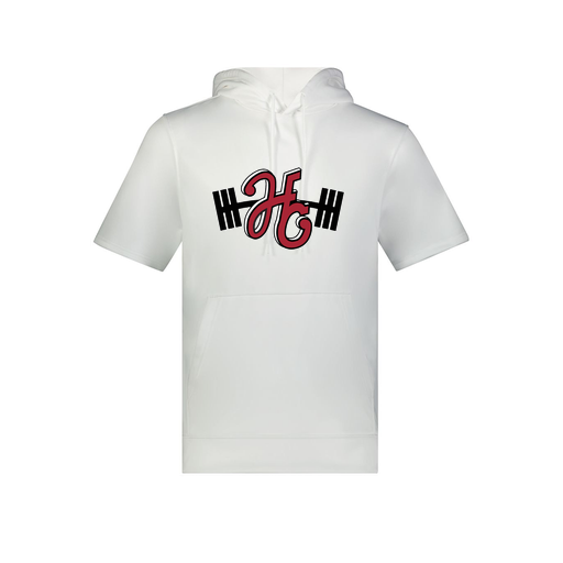 [6871.005.S-LOGO3] Men's Dri Fit Short Sleeve Hoodie (Adult S, White, Logo 3)