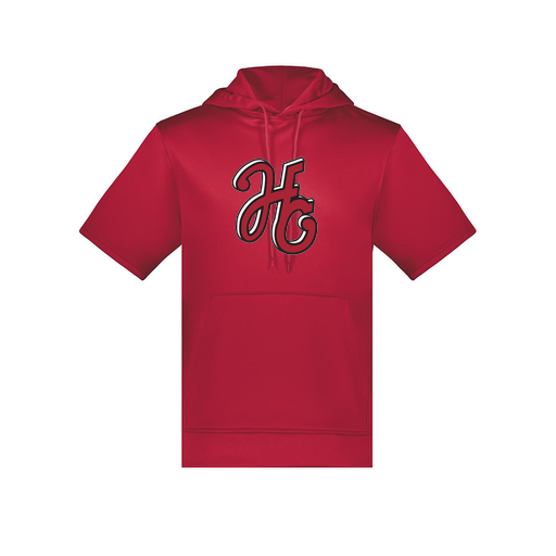 [6871.083.S-LOGO1] Men's Dri Fit Short Sleeve Hoodie (Adult S, Red, Logo 1)