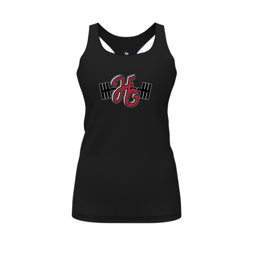 [CUS-DFW-RCBK-PER-BLK-FYS-LOGO3] Racerback Tank Top (Female Youth S, Black, Logo 3)