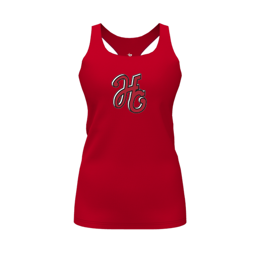 [CUS-DFW-RCBK-PER-RED-FYS-LOGO1] Racerback Tank Top (Female Youth S, Red, Logo 1)