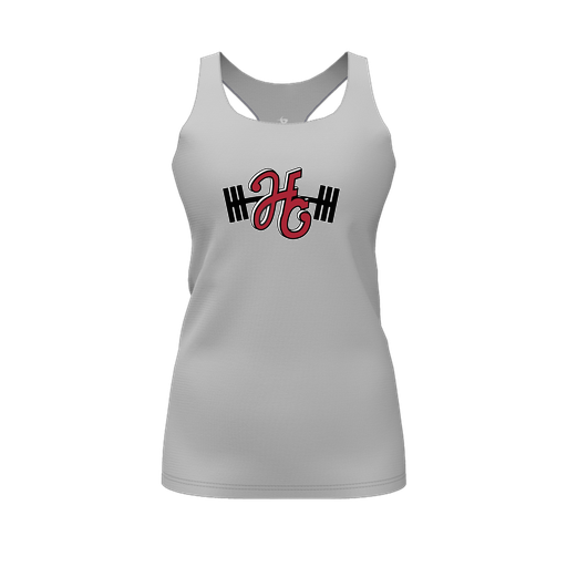 [CUS-DFW-RCBK-PER-GRY-FYS-LOGO3] Racerback Tank Top (Female Youth S, Gray, Logo 3)