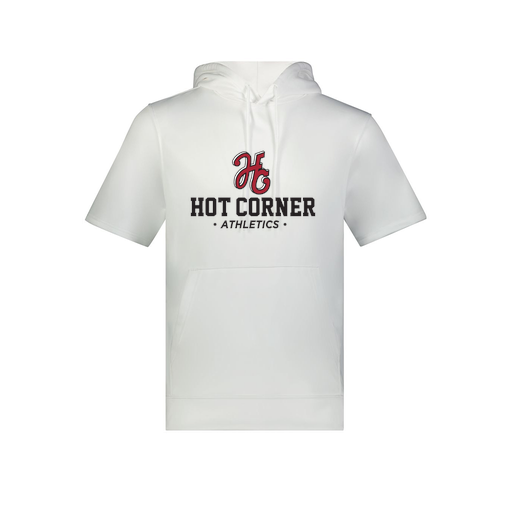 [6871.005.S-LOGO2] Men's Dri Fit Short Sleeve Hoodie (Adult S, White, Logo 2)