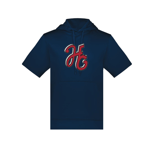 [6871.065.S-LOGO1] Men's Dri Fit Short Sleeve Hoodie (Adult S, Navy, Logo 1)