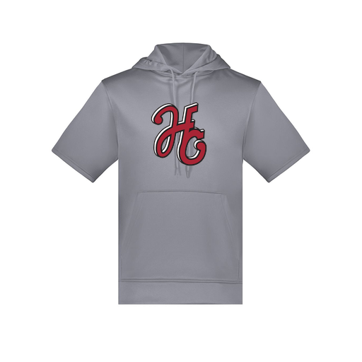 [6871.059.S-LOGO1] Men's Dri Fit Short Sleeve Hoodie (Adult S, Gray, Logo 1)