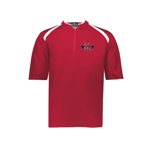 [229581-AS-RED-LOGO3] Men's Dugout Short Sleeve Pullover (Adult S, Red, Logo 3)