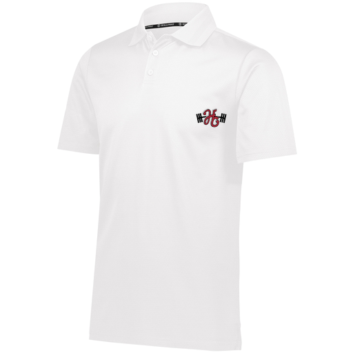 [222568.005.S-LOGO3] Men's Prism Polo (Adult S, White, Logo 3)