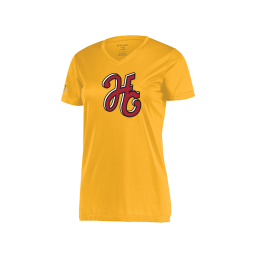 [222820.023.S-LOGO1] Ladies Movement Dri Fit Shirt (Female Adult S, Athletic Gold, Logo 1)