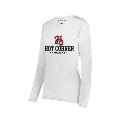 [222824.005.S-LOGO2] Ladies LS Smooth Sport Shirt (Female Adult S, White, Logo 2)