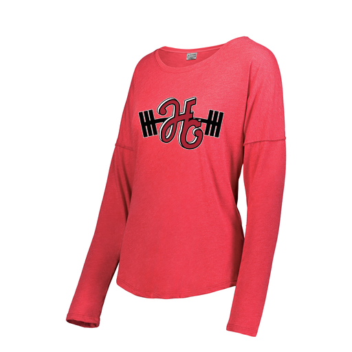 [3077.V96.S-LOGO3] Ladies LS Ultra-blend T-Shirt (Female Adult S, Red, Logo 3)