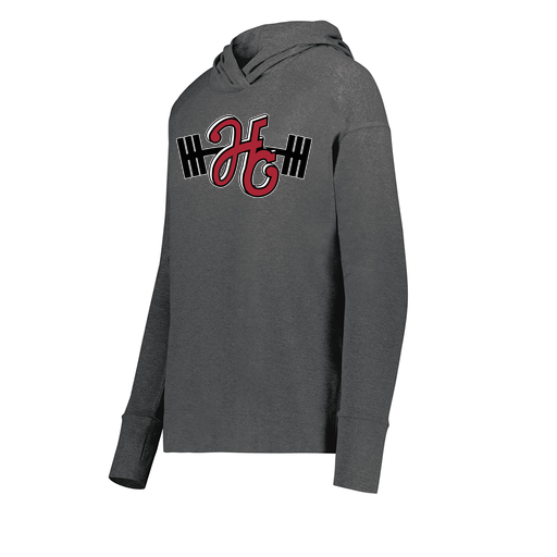 [222798-GRY-FAXS-LOGO3] Ladies Ventura Thin Knit Hoodie (Female Adult XS, Gray, Logo 3)