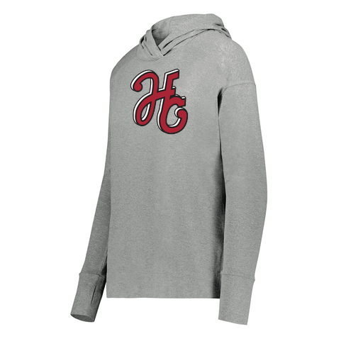 [222798-SIL-FAXS-LOGO1] Ladies Ventura Thin Knit Hoodie (Female Adult XS, Silver, Logo 1)