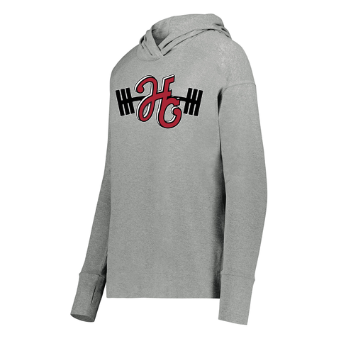 [222798-SIL-FAXS-LOGO3] Ladies Ventura Thin Knit Hoodie (Female Adult XS, Silver, Logo 3)